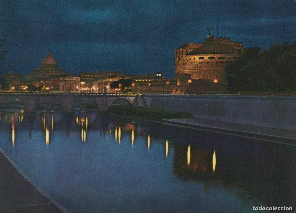 Postais: Italy Rome Castel Sant Angelo St Peter S Basilica Night View Tiber River *YAN533