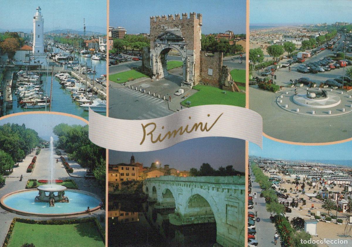 Postais: Italy Rimini Multi View Arch of Augustus Marina Beach Fountain Bridge *YAN550