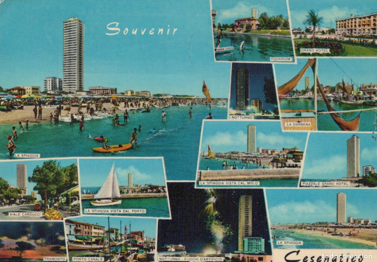 Postais: Italy Cesenatico Cesena Multi View Beach Harbor Grand Hotel Aquarium *YAN549