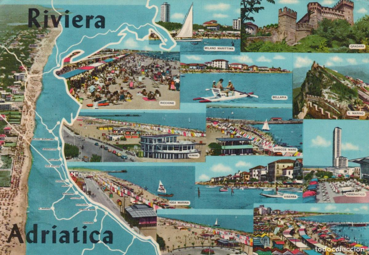 Postales: Italy Riccione Riviera Adriatica Multi View Rimini Bellaria San Marino *YAN553