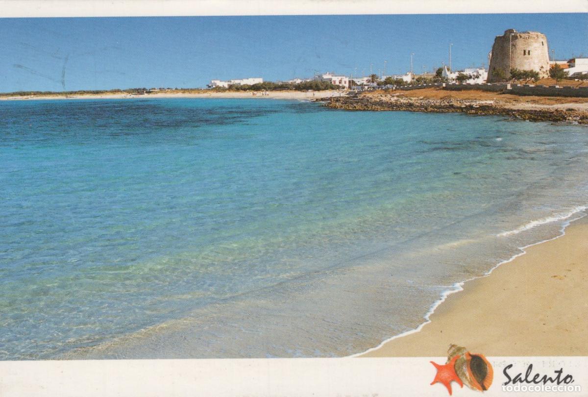 Cartoline: Italy Torre Mozza Salento Beach With Historic Tower Seascape *YAN396