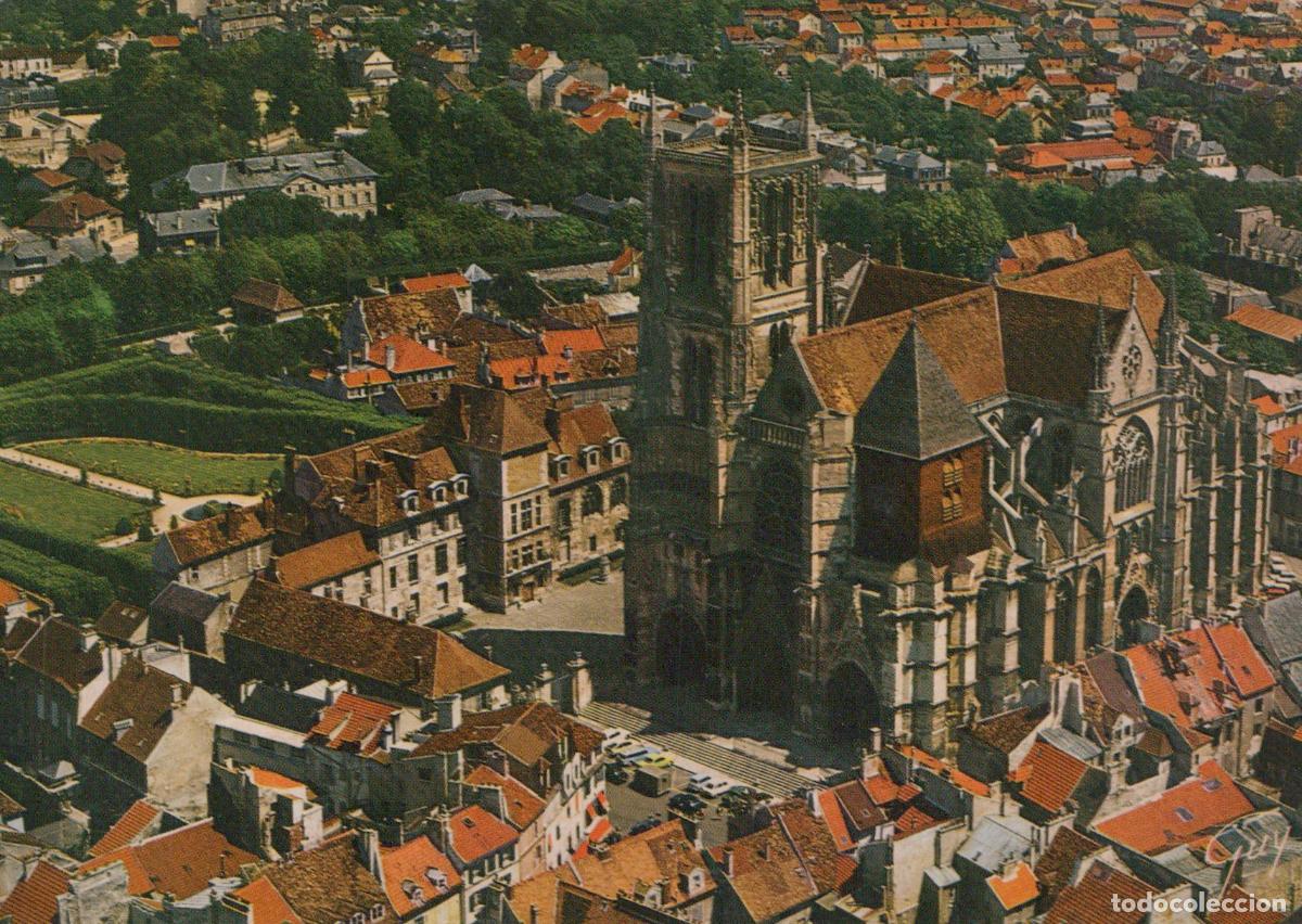 Cartoline: France Meaux Aerial View of Saint Etienne Cathedral Bossuet Garden *YAN600