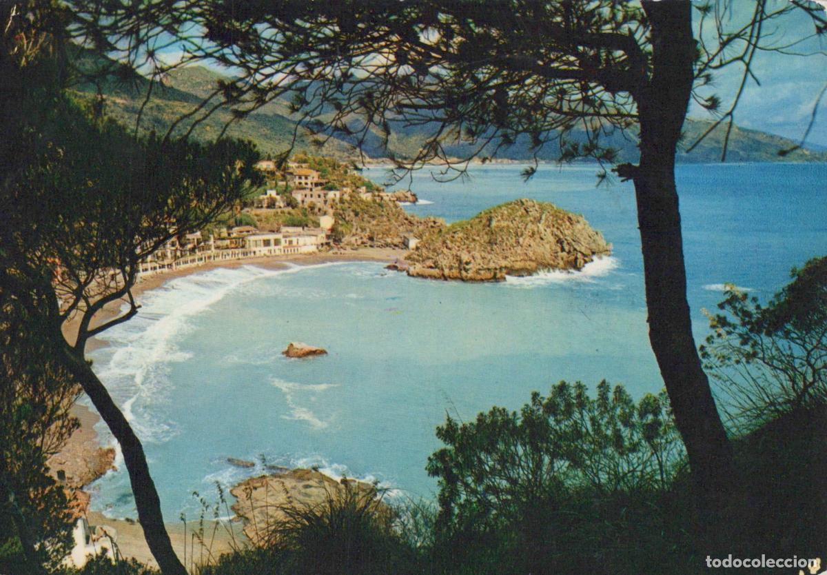 Cartoline: Italy Taormina Mazzaro Bay Coastal Landscape With Buildings and Island *YAN422