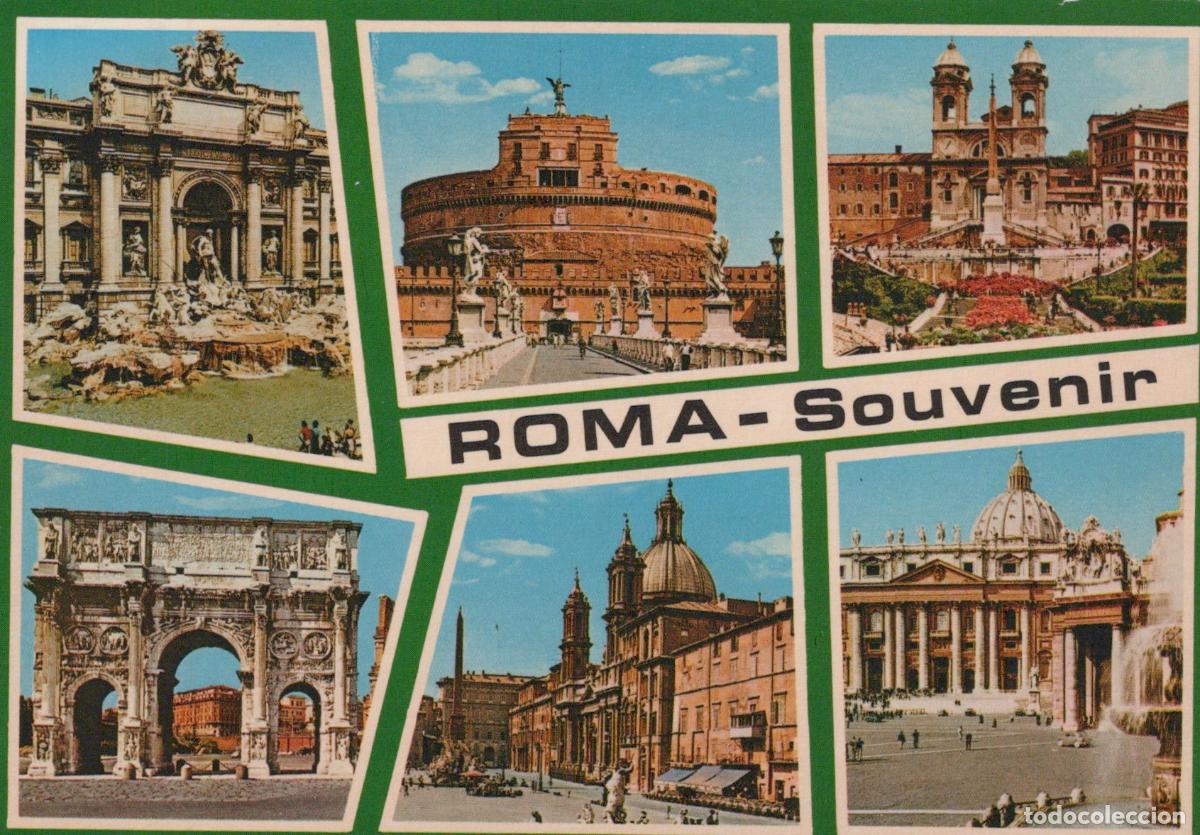 Cartes Postales: Italy Rome Souvenir Multi View Trevi Fountain Castel Sant Unposted *YAN615