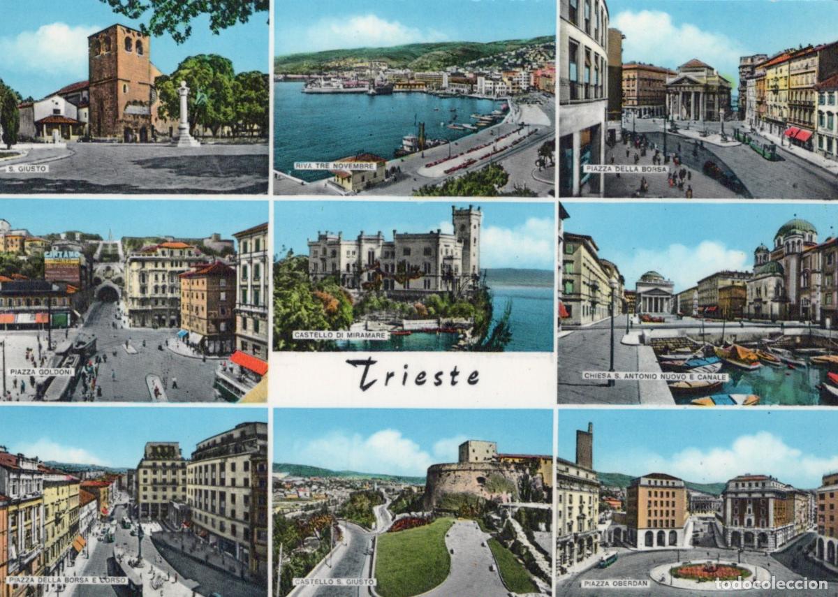 Cartes Postales: Italy Trieste Multi View Castle Miramare Piazza Goldoni Riva Unposted *YAN629