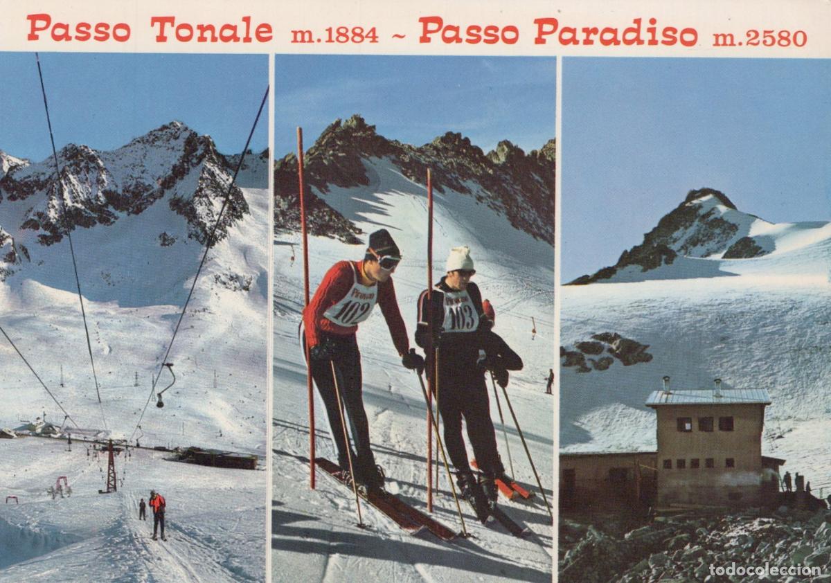Postais: Italy Passo Tonale Passo Paradiso Skiers Ski Resort Mountain Unposted *YAN640