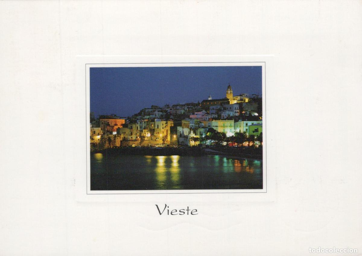 Postais: Italy Vieste Night View of With Illuminated Buildings Along the *YAN649