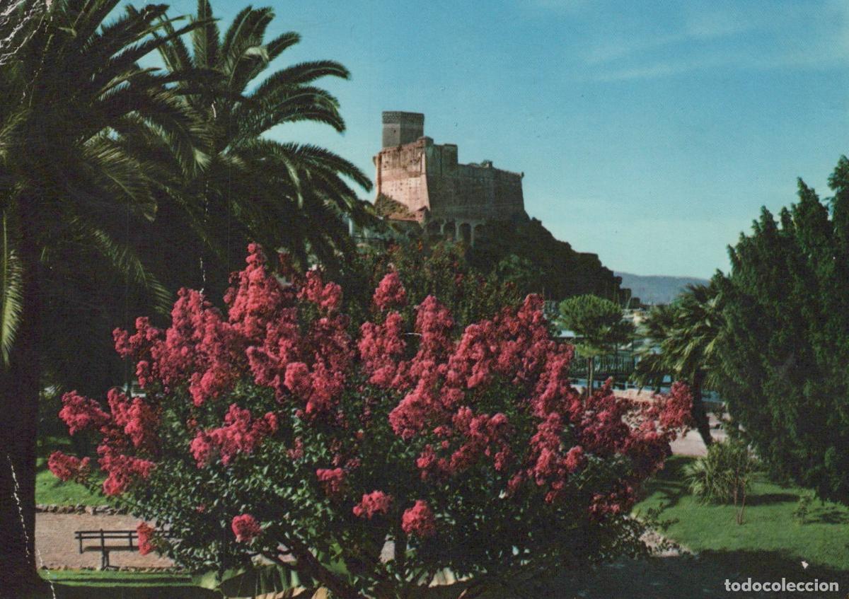 Cartoline: Italy Lerici Gardens and Castle With Pink Flowers and Palm Trees *YAN673