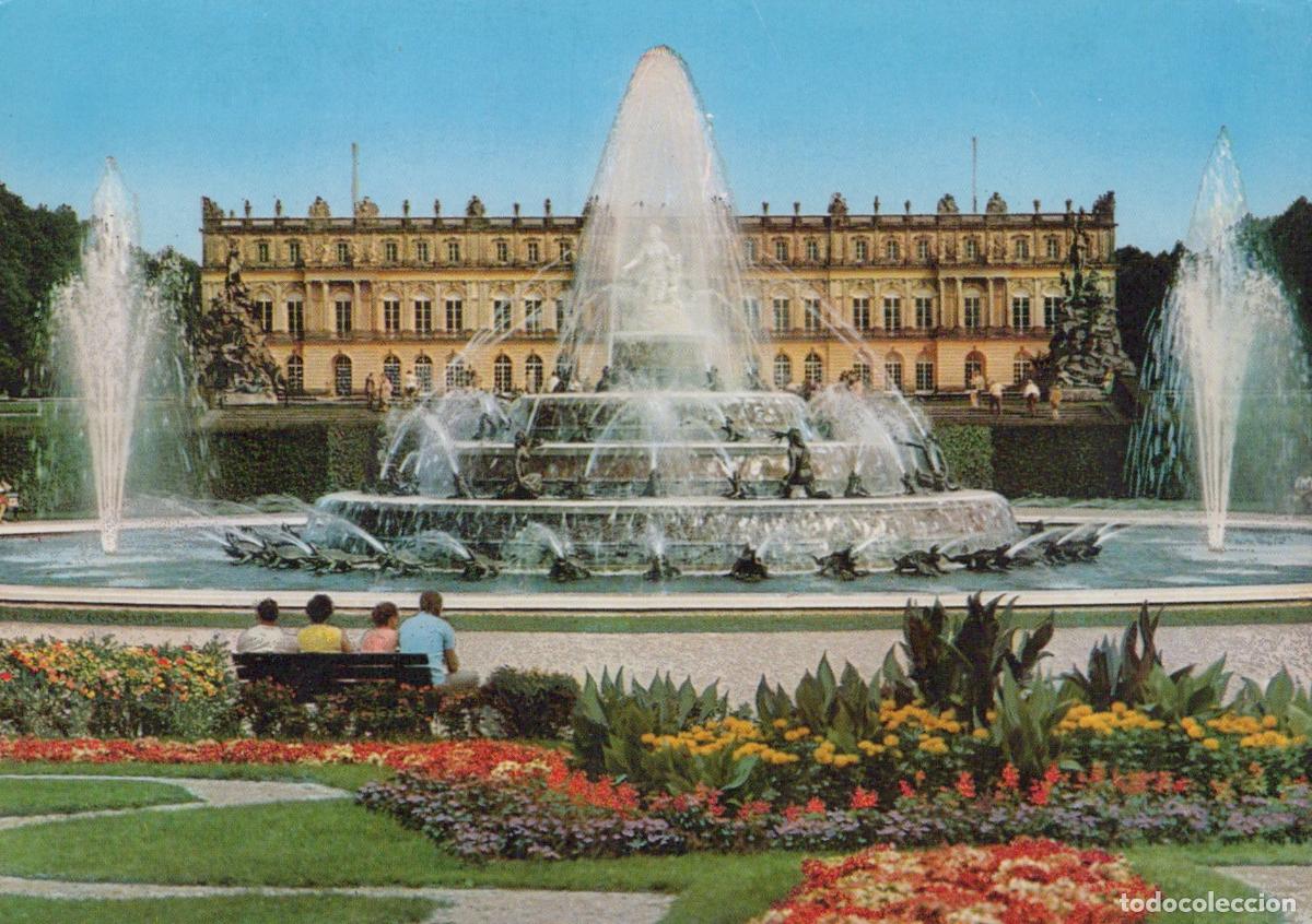 Cartoline: Germany Chiemsee Herrenchiemsee Castle Fountain and Gardens Unposted *YAN679