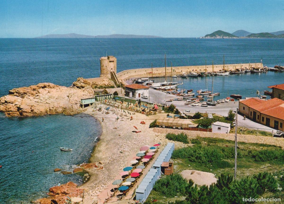 Cartoline: Italy Marciana Marina Isola D Elba Coastal View With Tower Beach and *YAN492