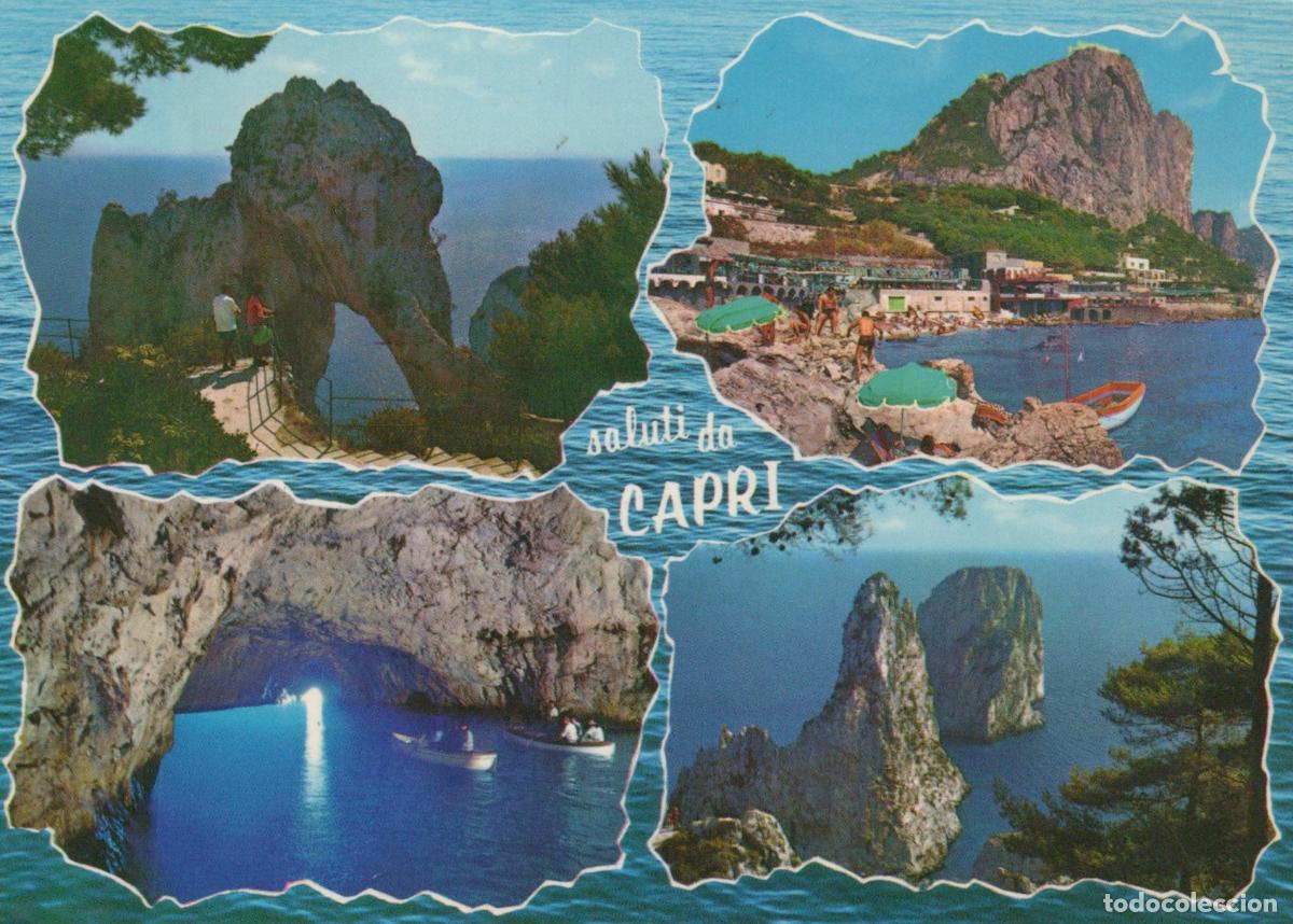 Cartoline: Italy Capri Island Multiple Views Faraglioni Rocks Blue Grotto Marina *YAN512