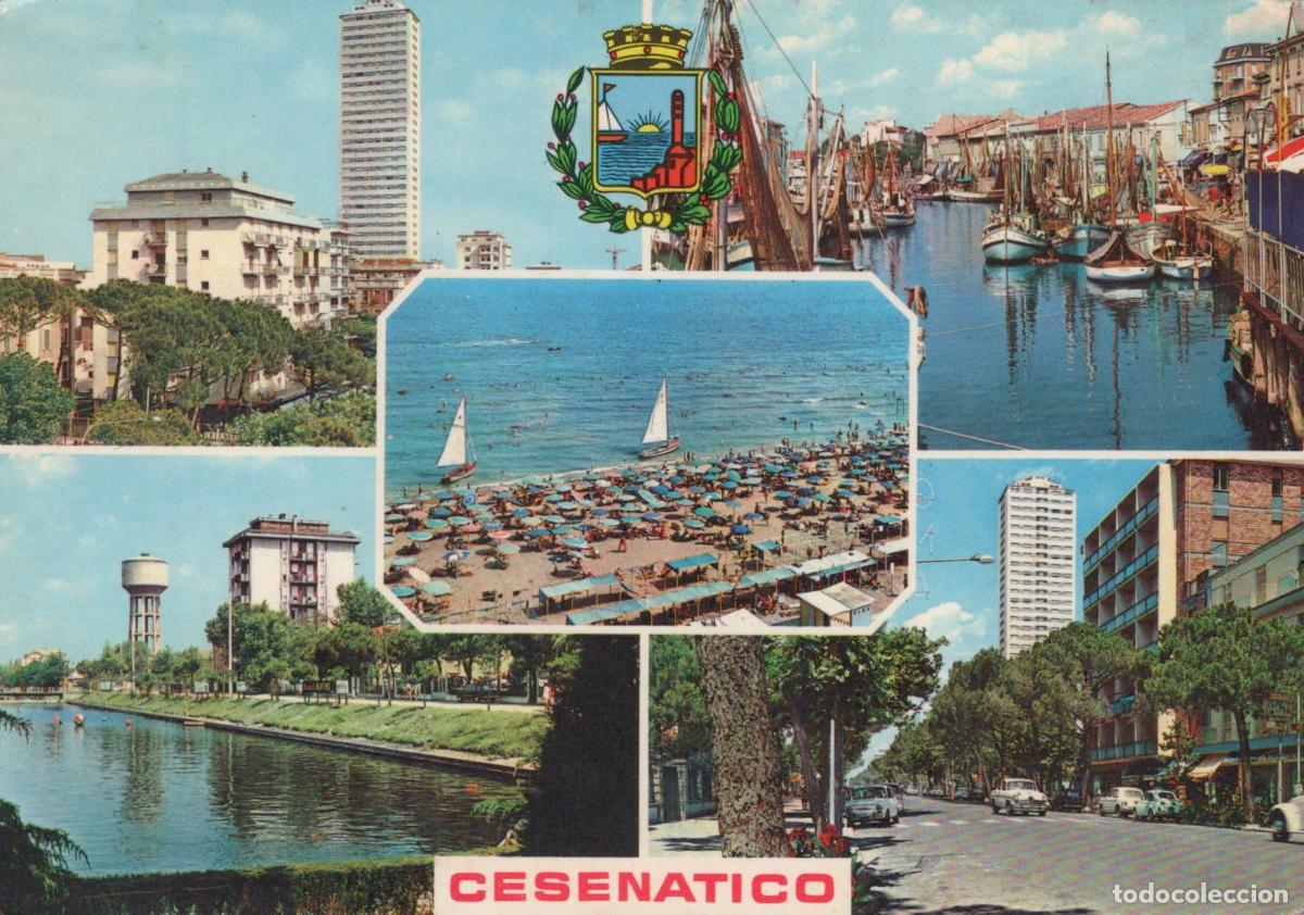 Postales: Italy Cesenatico Multi View Beach Canal Harbor Architecture 1969 *YAN522