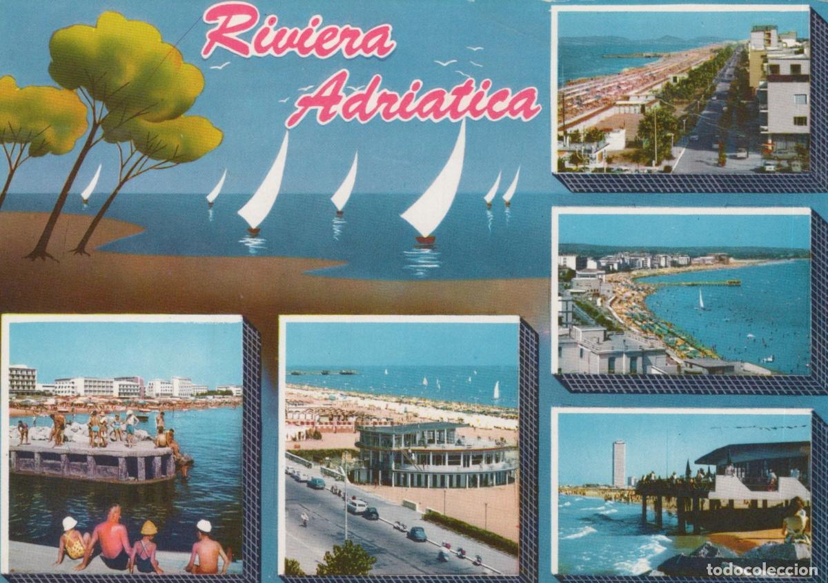 Postais: Italy Riccione Riviera Adriatica Beach Resorts Sailboats Coastal Views *YAN521