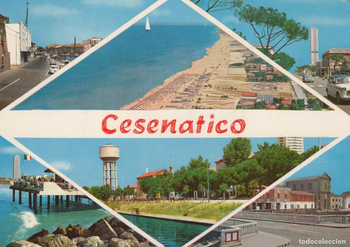 Cartoline: Italy Cesenatico Beach Pier Water Tower Street Scenes Multi View *YAN740
