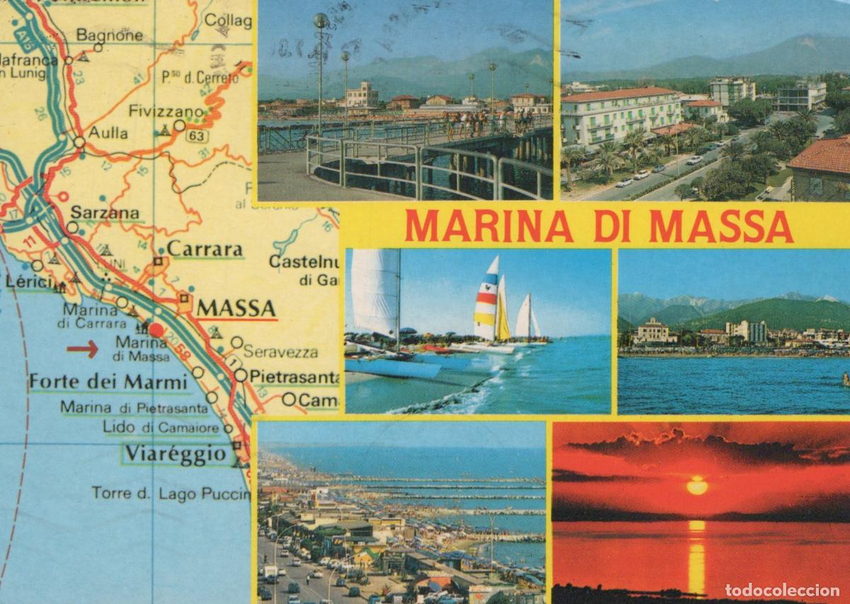 Cartes Postales: Italy Marina DI Massa Multi View With Map Seascape and Sunset *YAN750