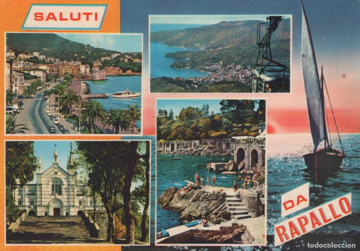 Cartes Postales: Italy Rapallo Multi View Harbor Coastline Church Beach Sailboat *YAN536