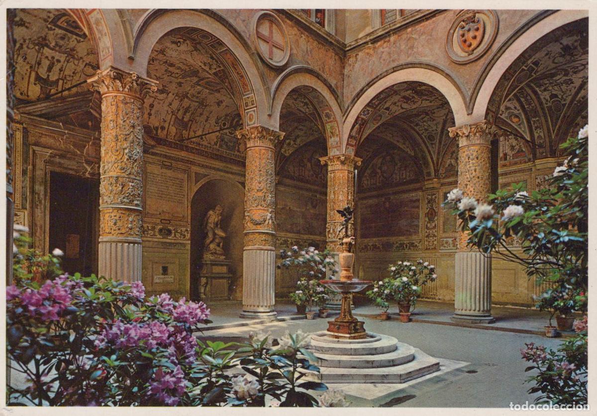 Cartes Postales: Italy Florence Palazzo Vecchio Courtyard Flower Feast Architecture *YAN754