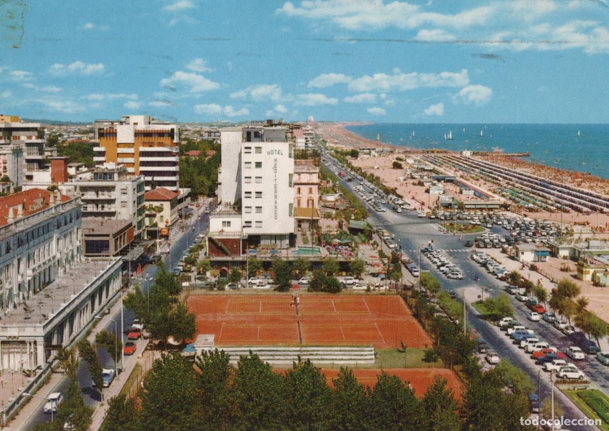 Cartes Postales: Italy Riccione Adriatic Riviera Promenade Beach Hotels Tennis Court *YAN758