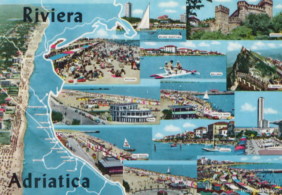 Cartes Postales: Italy Rimini Adriatic Riviera Beach Resorts Collage Riccione Bellaria *YAN552