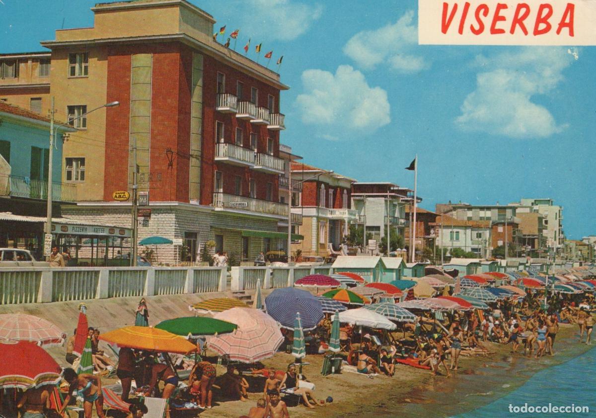 Cartes Postales: Italy Viserba Beach Life 1969 People Sunbathing Under Umbrellas *YAN768