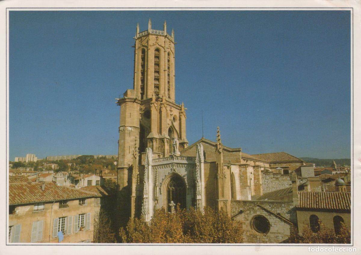 Postcards: France Aix en Provence Cathedral Saint Sauveur Facade and Bell Tower *YAN556