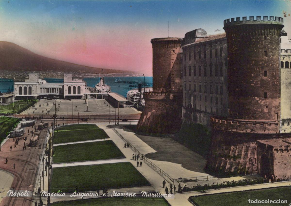 Cartoline: Italy Naples Maschio Angioino Castle and Maritime Station Real Photo *YAN788