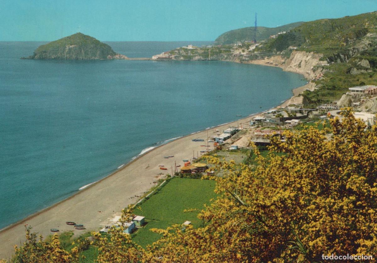 Postcards: Italy Ischia Maronti Beach Coastal Landscape With Boats and Buildings *YAN805