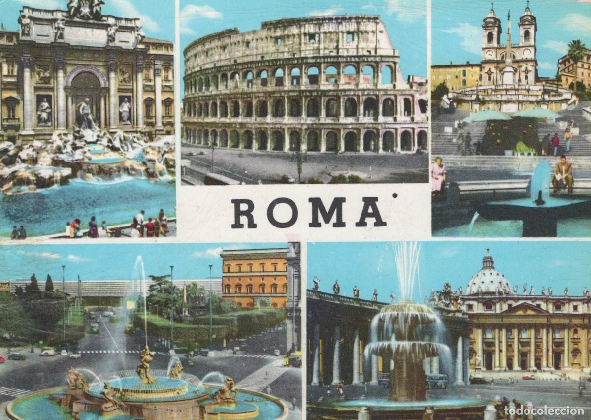 Postcards: Italy Rome Multi View Trevi Fountain Colosseum St Peter S Square 1962 *YAN810