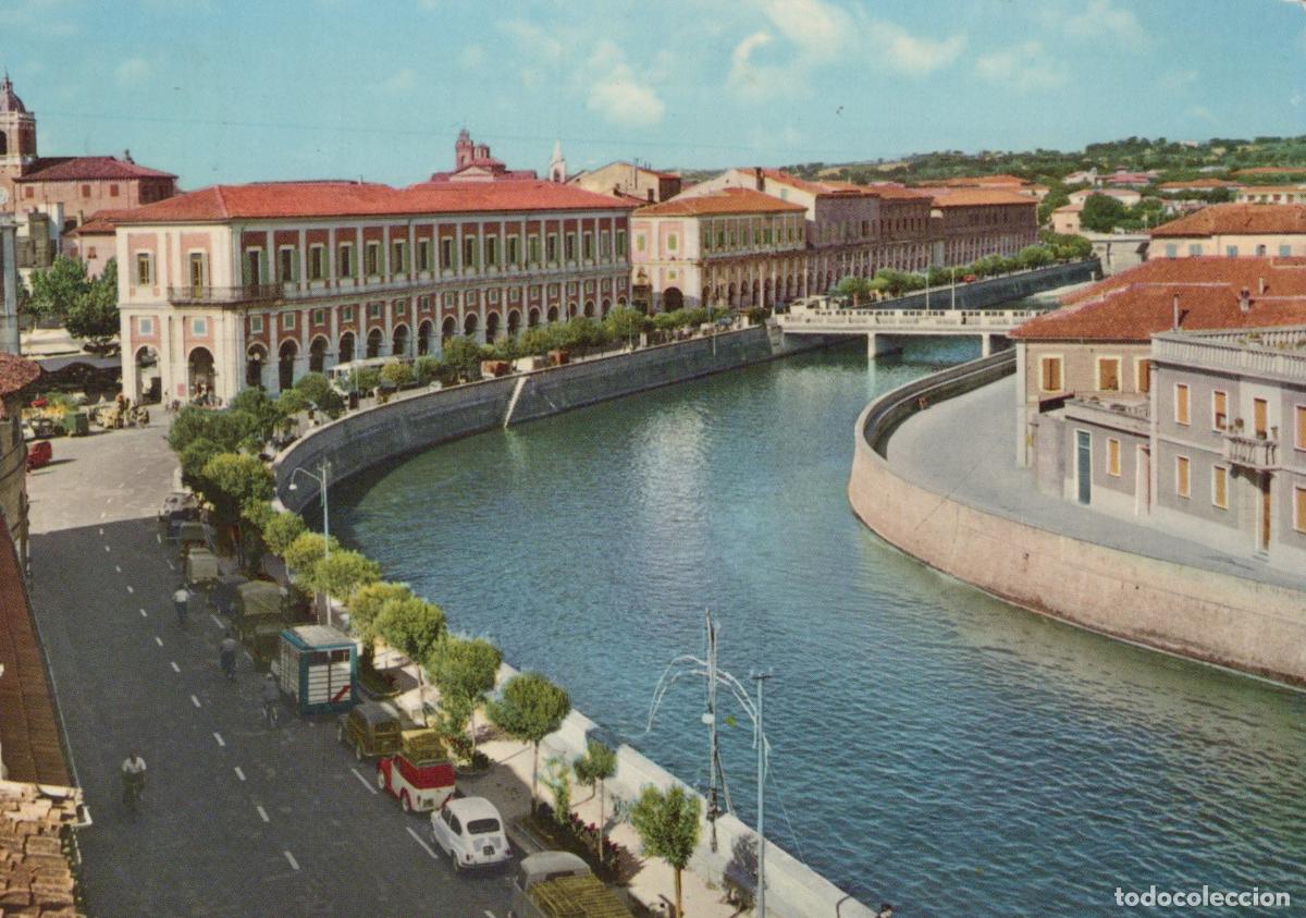 Cartoline: Italy Senigallia River Misa View With Buildings and Bridge 1970s *YAN815