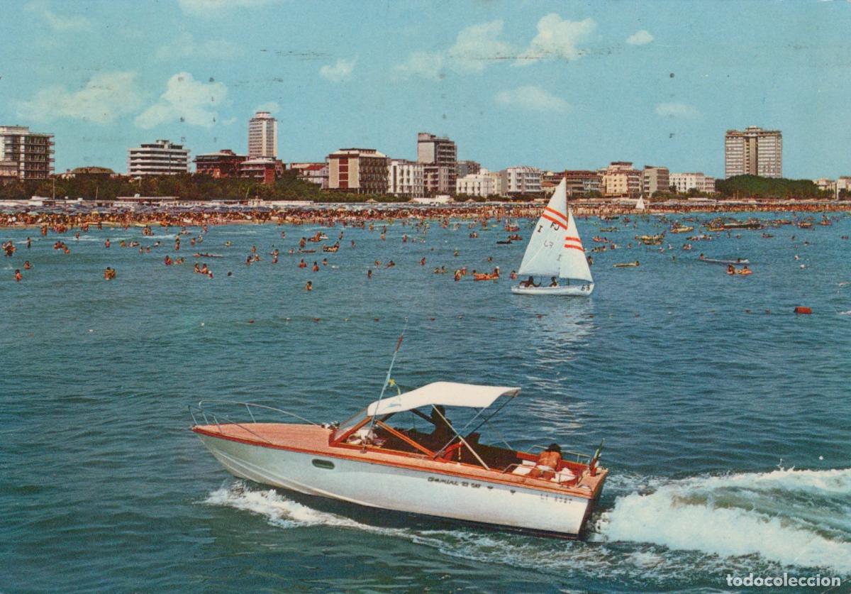 Postales: Italy Milano Marittima View From the Sea With Boats and Beachgoers *YAN824