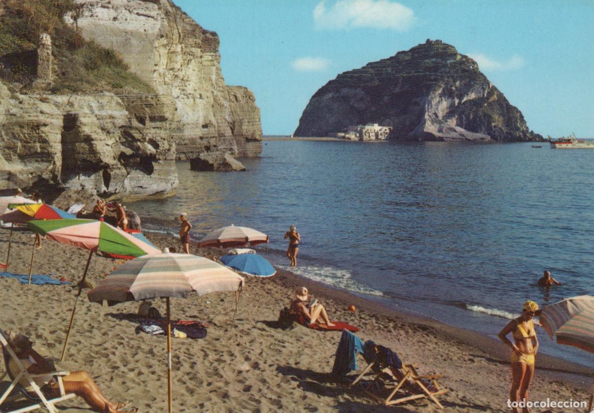 Postales: Italy Ischia S Angelo Cava Grado Beach With Umbrellas and Bathers *YAN829