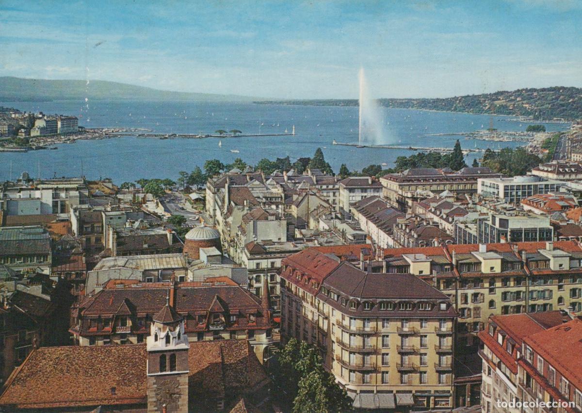 Postales: Switzerland Geneva Lake Leman Jet D Eau Cityscape Aerial View *YAN833