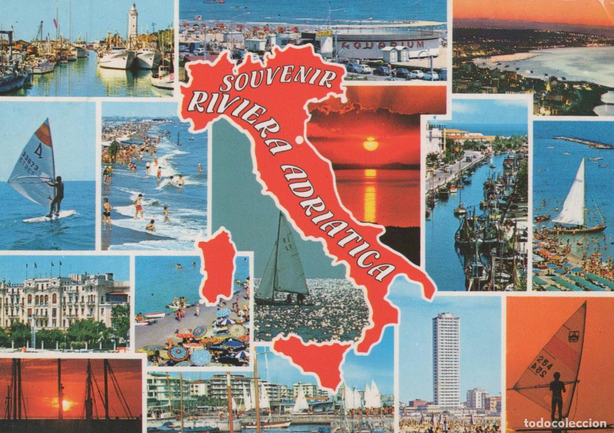 Cartes Postales: Italy Rimini Adriatic Riviera Souvenir Collage Beaches Harbors Sunsets *YAN850