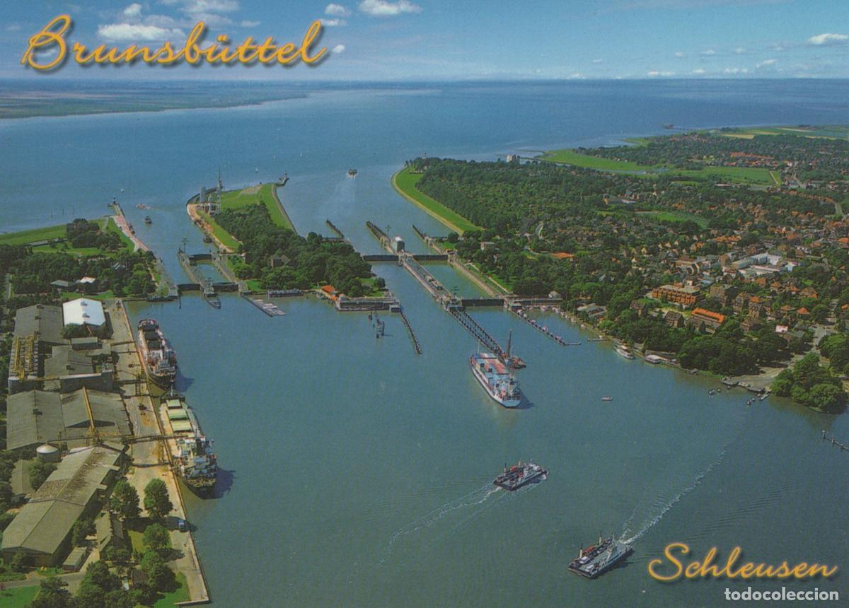 Cartes Postales: Germany Brunsb&uuml;ttel Aerial View of Kiel Canal Locks and Seaport Unposted *YAN611