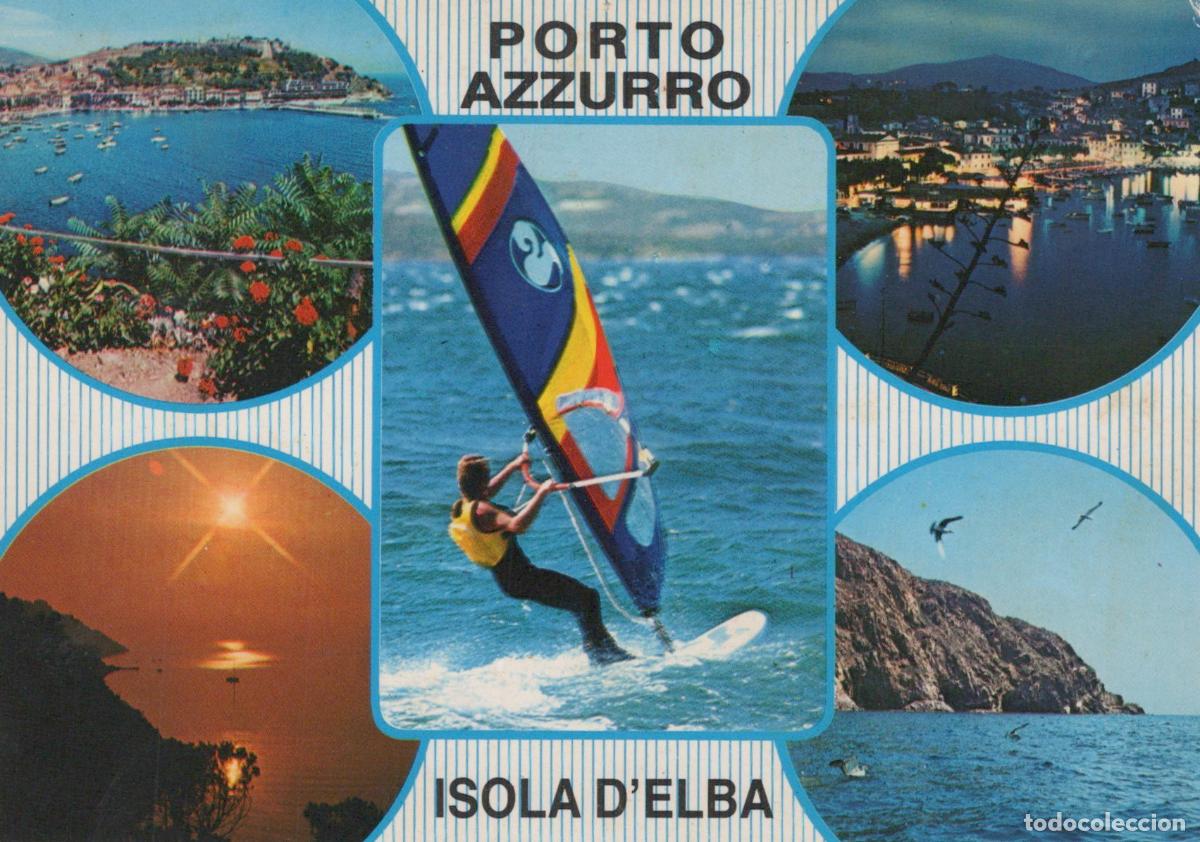 Cartes Postales: Italy Porto Azzurro Isola D Elba Windsurfing Coastal Views *YAN865