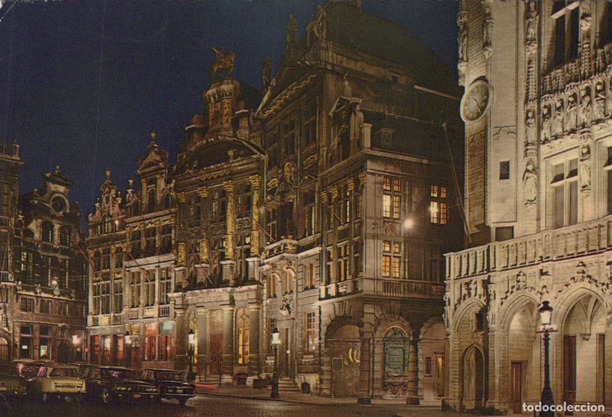Cartoline: Belgium Brussels Grand Place At Night Historic Architecture City View *YAN884