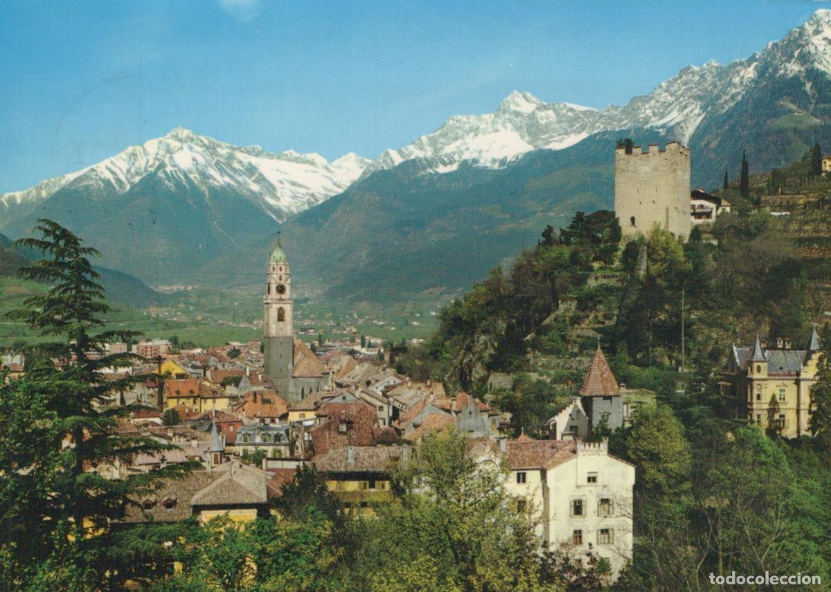 Cartoline: Italy Merano Panoramic View of City With Mountains and Historic *YAN904