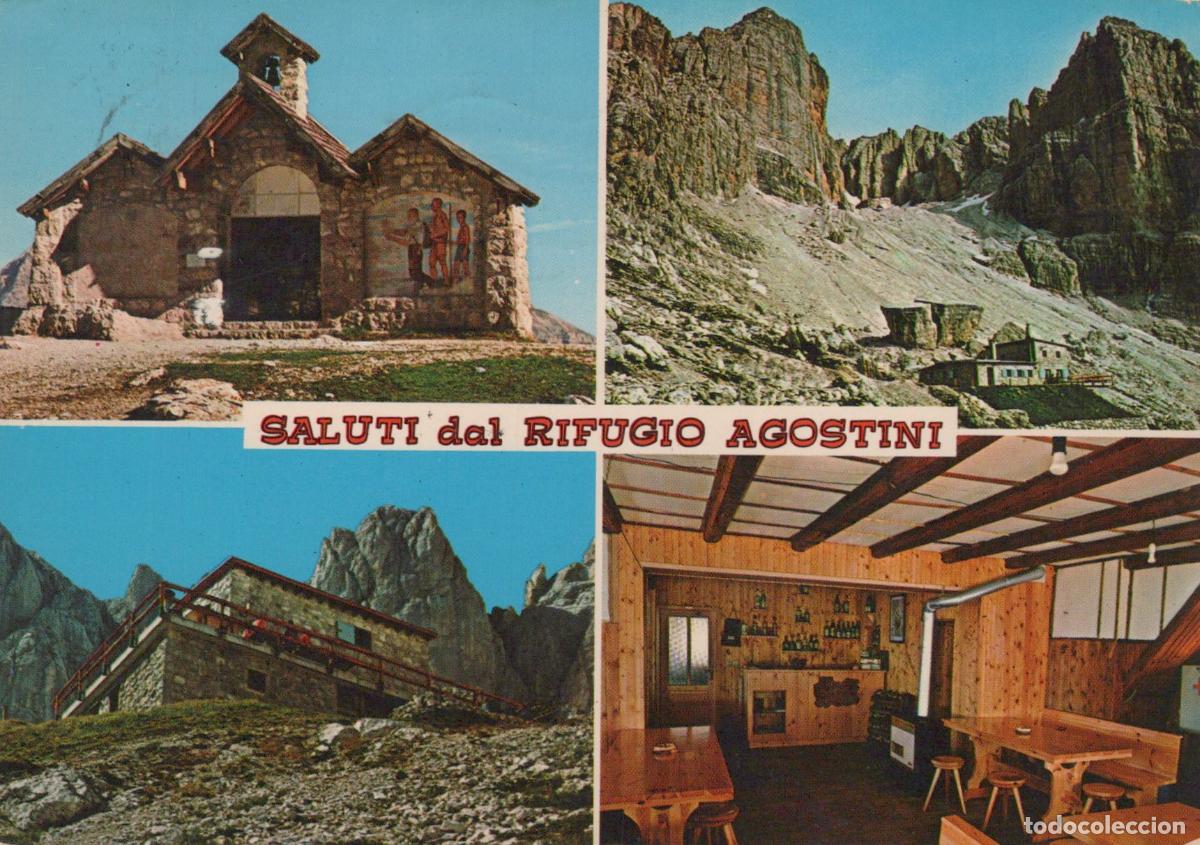 Cartoline: Italy Dolomites Rifugio Agostini Mountain Hut Chapel Interior Views *YAN913
