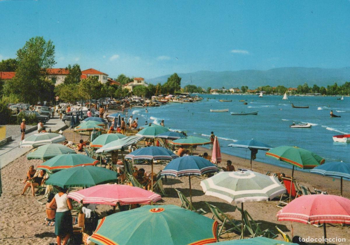 Postais: Italy Bocca DI Magra Beach People Relaxing Under Umbrellas *YAN672