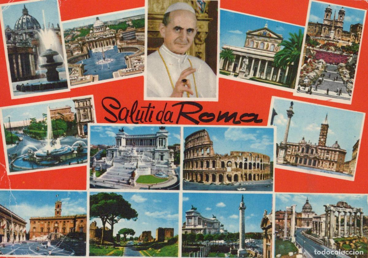 Postais: Italy Rome Multi View Pope Paul VI Colosseum Vatican City Architecture *YAN936
