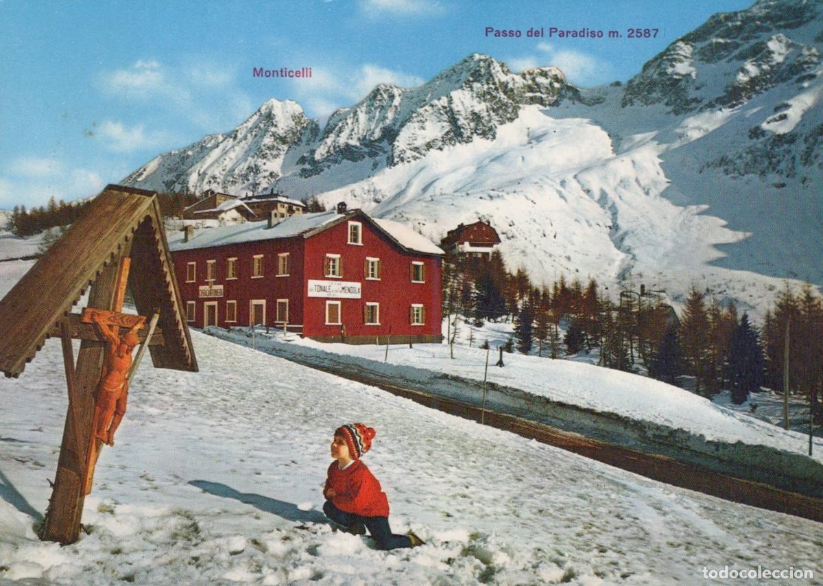 Postcards: Italy Monticelli Passo del Paradiso Winter Mountain Landscape With Child *YAN955