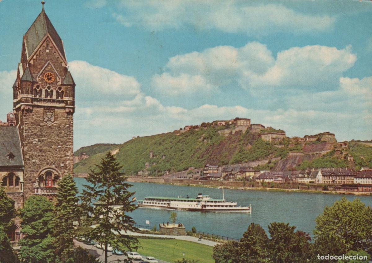 Postcards: Germany Koblenz Am Rhein View of Ehrenbreitstein Fortress and River *YAN949