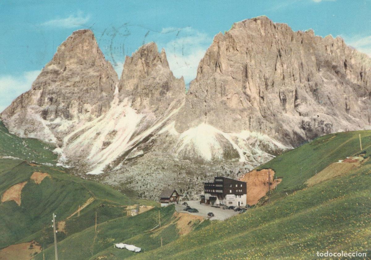 Postcards: Italy Sella Pass Dolomiti Rifugio Maria Flora At Mountain Landscape *YAN966
