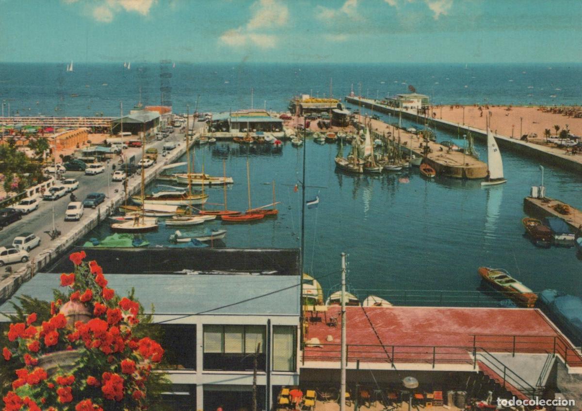 Postcards: Italy Riccione Darsena Harbor With Boats and Beach 1960s *YAN954