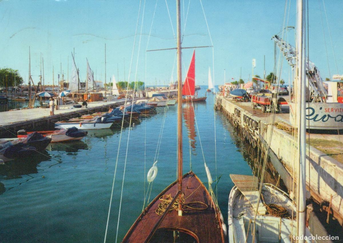Postcards: Italy Riccione Boats Moored in the Darsena Canal Sunny Day *YAN969