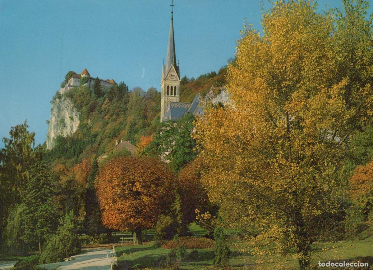 Cartes Postales: Yugoslavia Bled Castle Church Autumn Landscape Vintage 1968 *YAN742