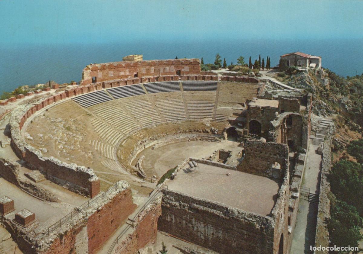 Cartes Postales: Italy Taormina Greek Theater Ancient Ruins With Mediterranean Sea View *YAN747