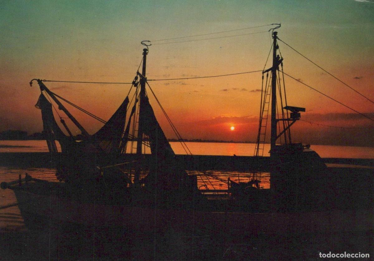 Postales: Italy Modena Riviera Adriatica Fishing Boat Silhouette Sunset Seascape *YAN771