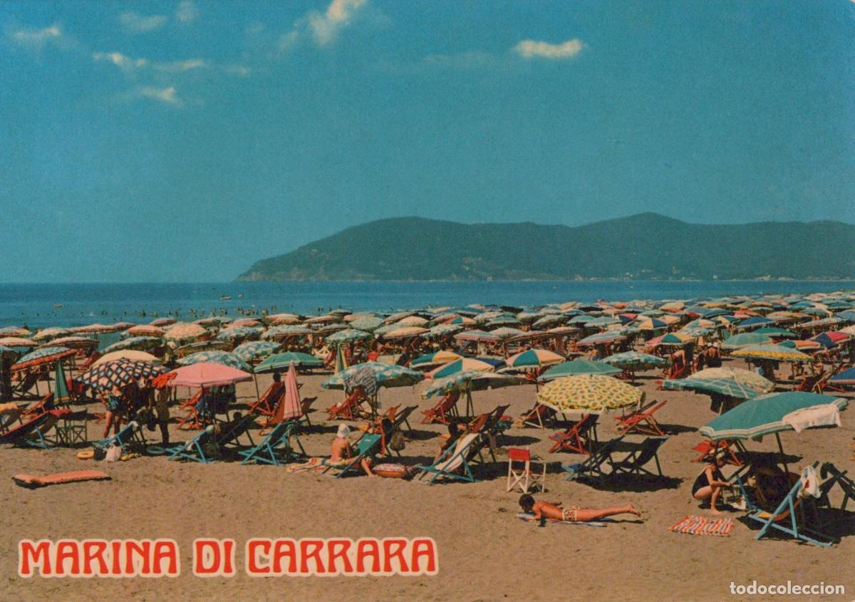 Postales: Italy Marina DI Carrara Beach Crowded Beach Umbrellas Sunbathers *YAN782
