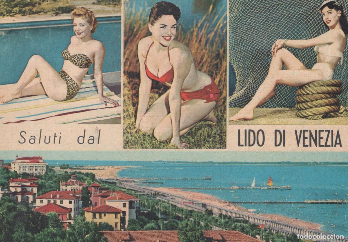 Postcards: Italy Venice Lido DI Venezia Beach Resort With Three Pin Up Girls *YAN786